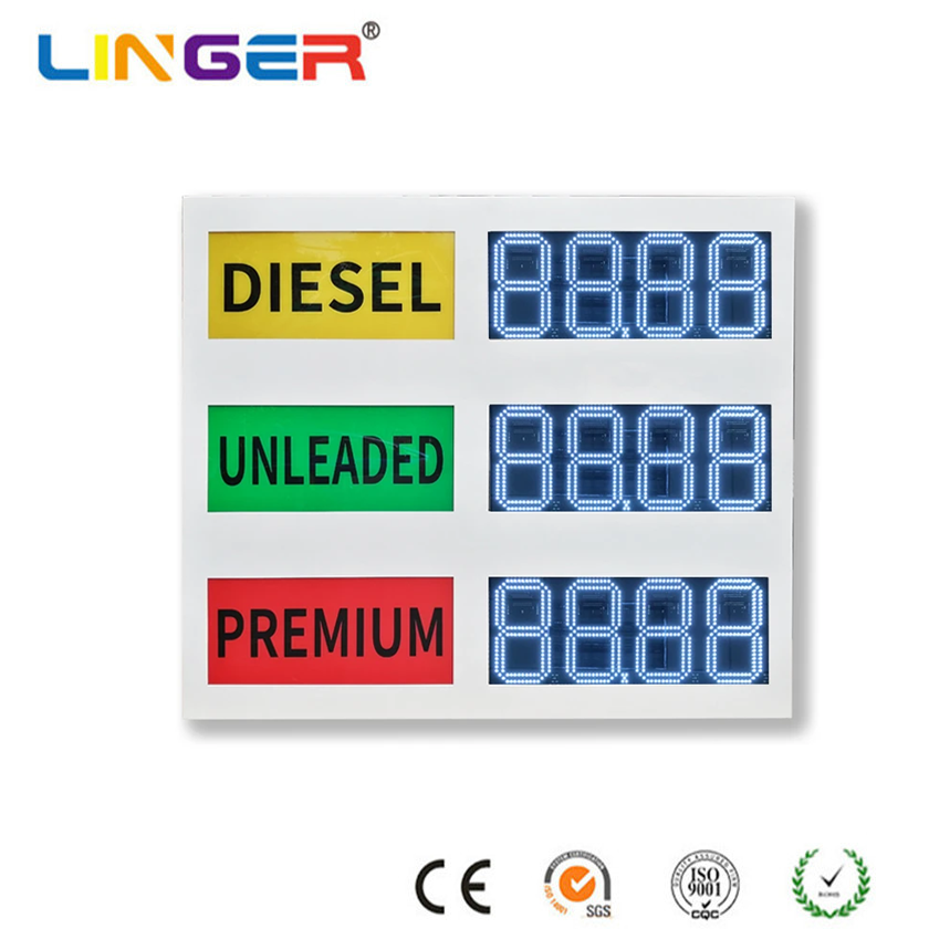 Dual Sided Digital Gas Signs Impact Resistant Highway Gas Station Sign Instant Price Changes