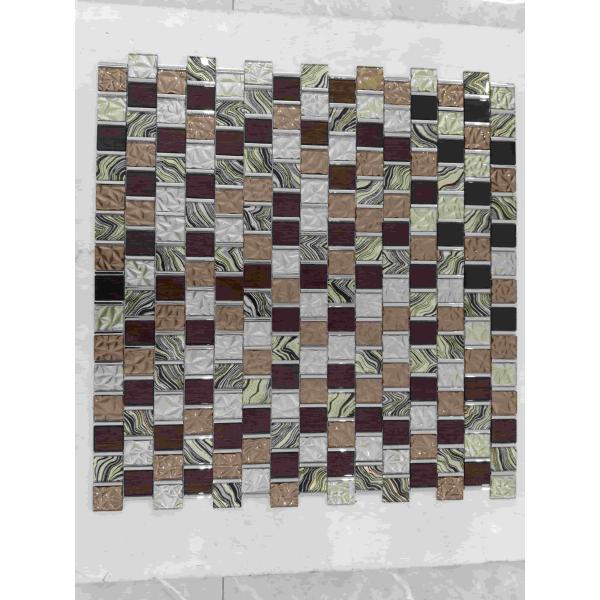 Latest Design Kitchen Backsplash Wall Mosaic Bathroom Glass Mix Aluminum Mosaic Tile