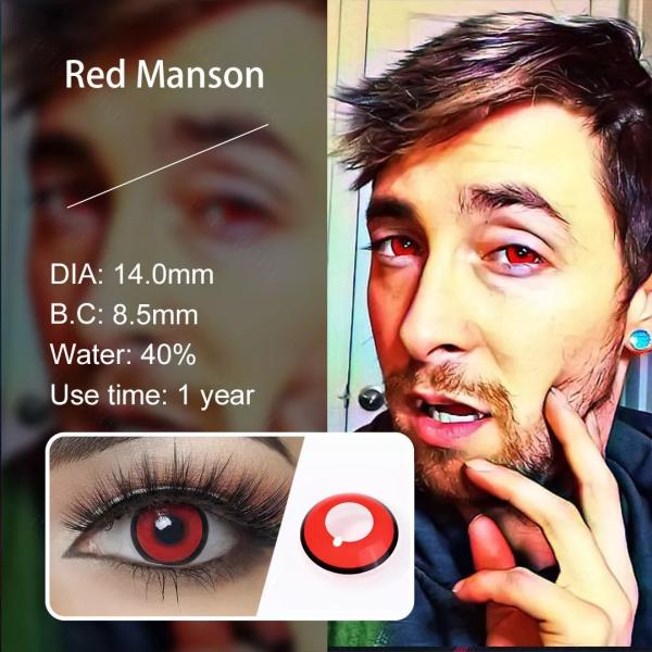Содержание воды хеллоуина сумасшедшее покрашенное 40% контактных линзов Cosplay OEM мягкое