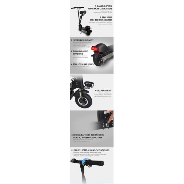 Portable Folding Electric Scooter For Adult / Folding Seat Motorized Electric Scooter