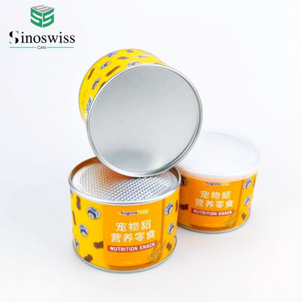 OEM Printing Aluminum Foil Composite Cans Cylinder Kraft Tube Packaging For Pet Food