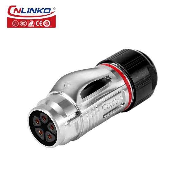 CNLINKO Wire Connector M20 5 Pin IP68 Waterproof Solder Copper Pin Power Plug Connector