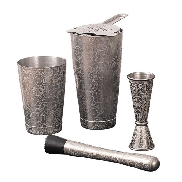 5 Pieces Stainless Steel Homeware Cocktail Boston Shaker Muddler
