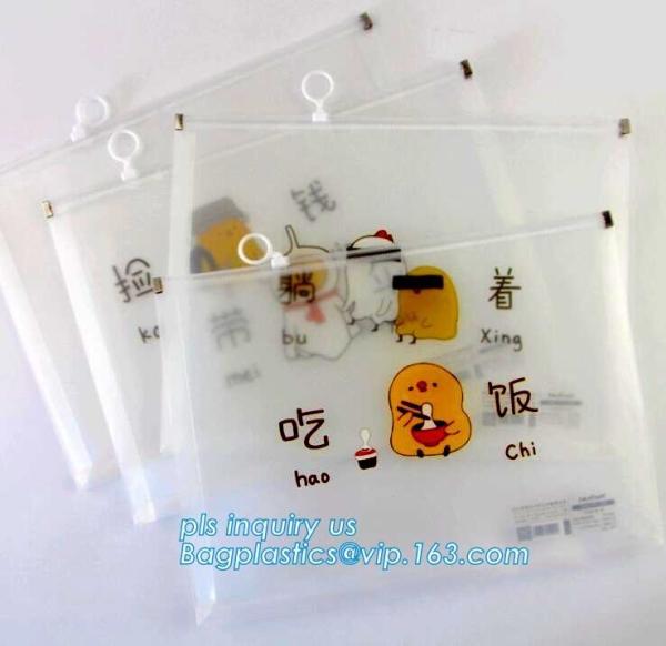 saco relativo à promoção do zíper do silder claro resealable do pvc do vinil, saco da pena com zíper do slider, caixa de lápis, pacote sl dos artigos de papelaria