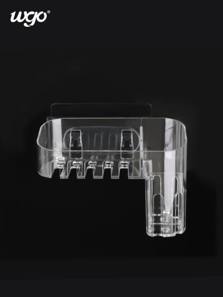 Organizador claro Basket Wall Mount do banho do armazenamento da cozinha para a barra do chuveiro