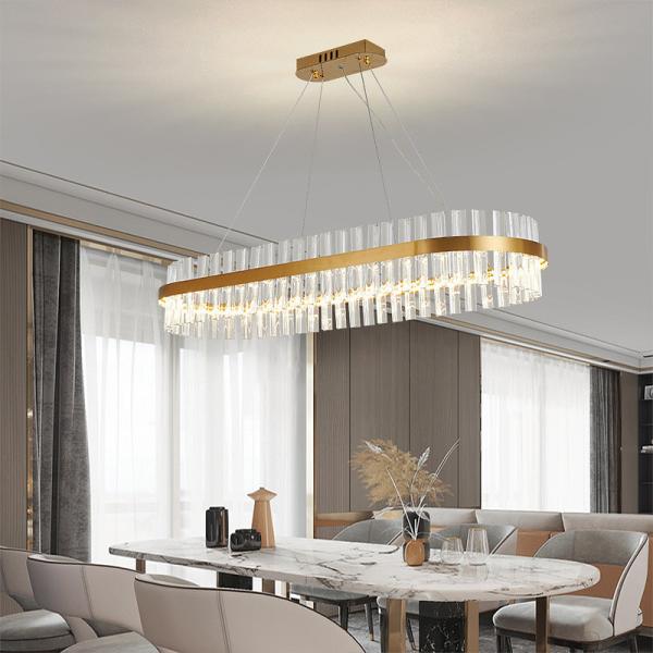 Corpo galvanizado luxuoso do hardware dos dispositivos elétricos de luzes do teto do diodo emissor de luz da sala de jantar de ROHS