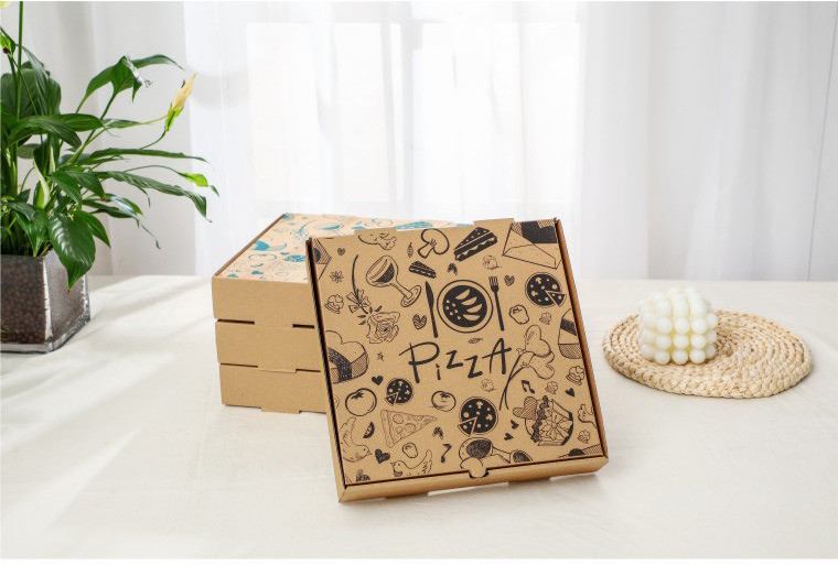Rectangle Paper Custom Design Food Grade Takeout Food Package Pizza Box for Various Sizes