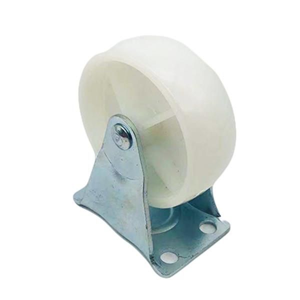 50mm White PP Wheel Plain Bearing Rigid Plate Caster