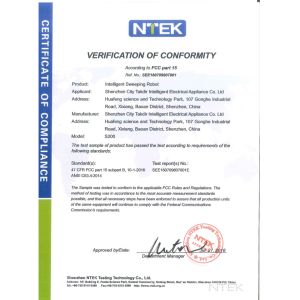 Shenzhen Takdir Intelligent Electric Appliances Co., Ltd Certifications