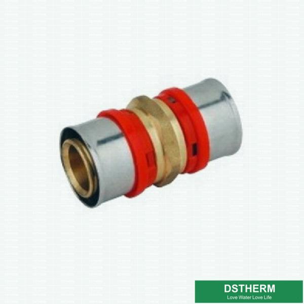 Encaixes de bronze retos da união da imprensa do dobro da compressão do acoplamento rosqueado do igual para a tubulação de alumínio de Pex Pex