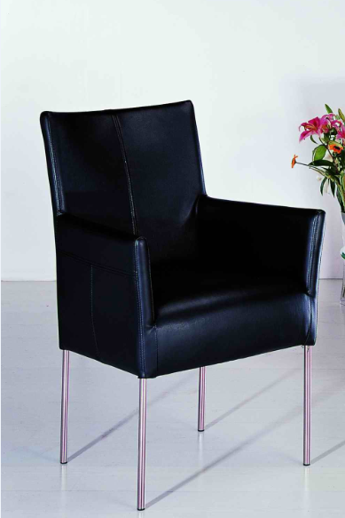 Спальня Чёрный мягкий кресло Dc-7149 Устойчивый к износу с ногами из нержавеющей стали