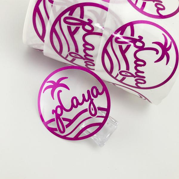 45mm Matte Clear Vinyl Stickers Paper transparente redondo para a beleza