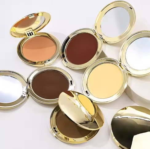 Poudre compacte de maquillage avec logo privé, cosmétiques personnalisés, marque de distributeur