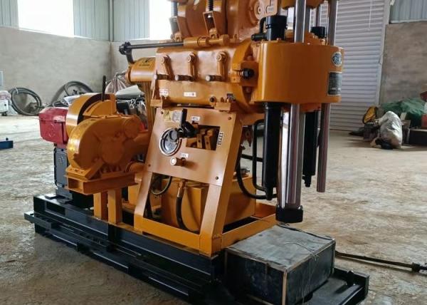Yellow Color 75mm Core Drill Rig With BW 160 Mud Pump 130 Meters Depth Diesel Engine