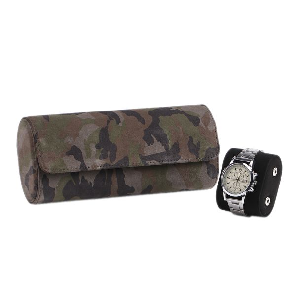 OEM PU Leather Watch Roll Handmade Pattern Display Storage Case Protective Customized