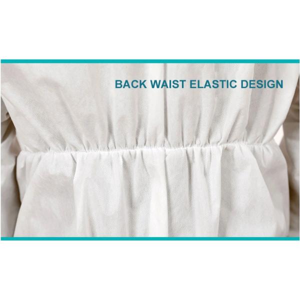 Голубой белый устранимый Ковералл работы костюмов чистой комнаты ткани защитного костюма