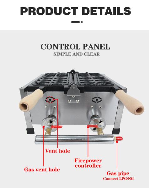 Lpg Tipo Taiyaki Peixe Máquina 14 pcs Mini Peixe Waffle Maker para o item número AO-1104R