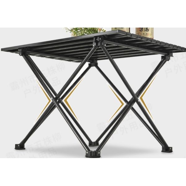 Round Ultralight Oxford Camping Table Chair Set Travel Folding Table With Cup Holder