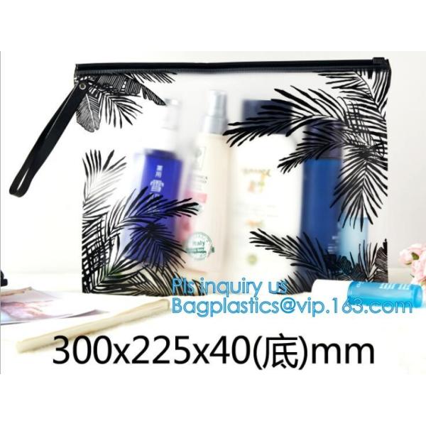 PVC transprent slider bag for packing underwear, Frosted Zip lockkk bag EVA PVC hanger bag for clothes, EVA frost drawstrin