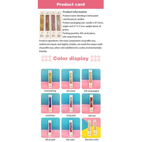 Des bougies en fil d'or en argent Des bougies pour gâteau d'anniversaire Des décorations pour fête d'anniversaire