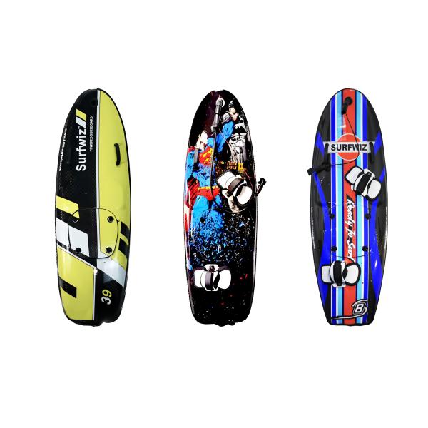 Black Carbon Fibre BluePenguin Electric/Fuel Surfboard 110cc Two-Stroke Engine 19kg