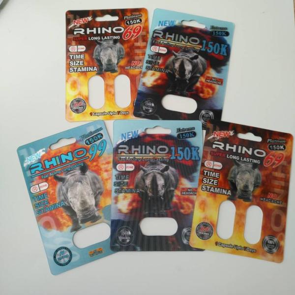 Карты отверстия 3d ЛЮБИМЦА носорога 285K 8.9x12cm 0.6mm золота одиночные