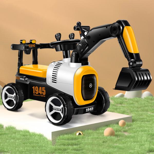 Пластиковые детские электрические игрушки Слайд экскаватор Поездка на мини-строительном грузовике для детей