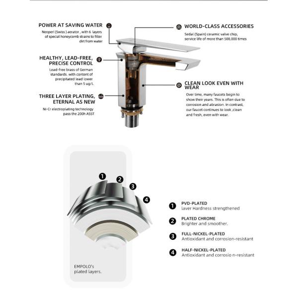 Brass Vintage Bathroom Faucets Single Handle Hot Cold Water Tap