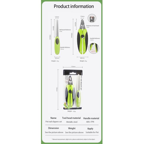 Herramientas sostenibles para cortar uñas para perros Cortadoras de uñas para perros para mascotas verdes