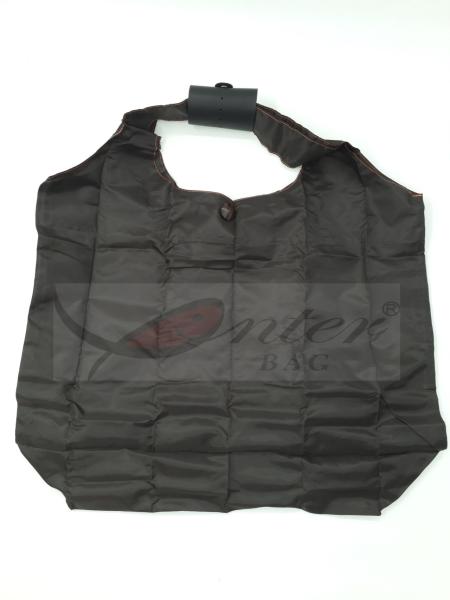 Black Reusable Folding Shopping Bags With Eco Friendly Material AZO Free