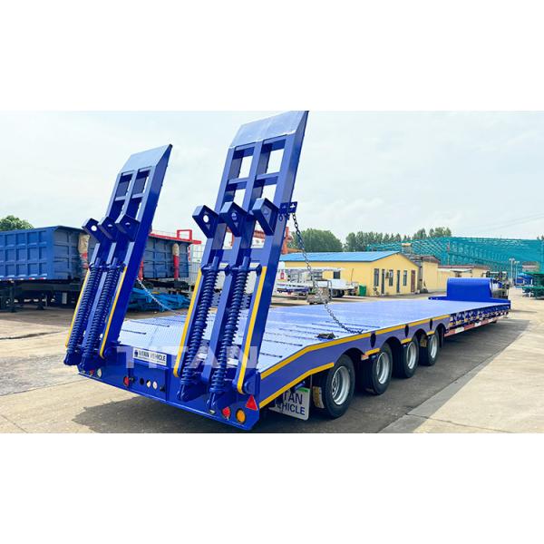 TITAN Heavy Duty 4 Axle 100 Ton Lowbed Truck Trailer Low Bed Semi Trailer for Sale