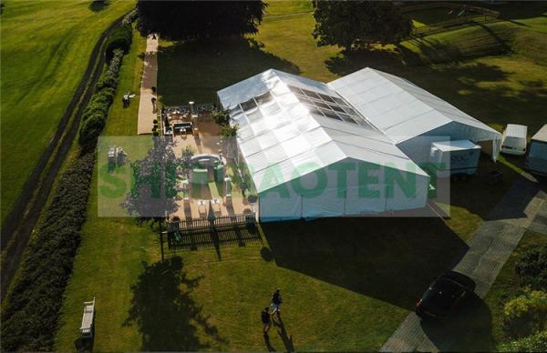 Temporary Reception Hall Outdoor Wedding Marquee Tents , Large Marquee Tent 300 Guests Seated