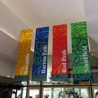 Colorful Custom Wall Hanging Banner For Advertising Exhibition Long Time Use