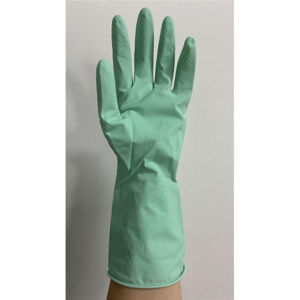Flocklined M60g Green Natural Rubber Latex Gloves Household