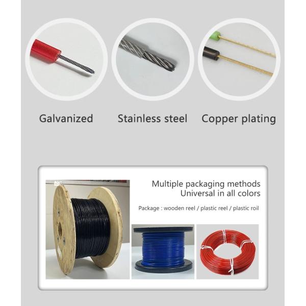 7*7 Construction Stainless Steel TPU PVC Wire Rope for Non-Alloy Applications at in AiSi Standard