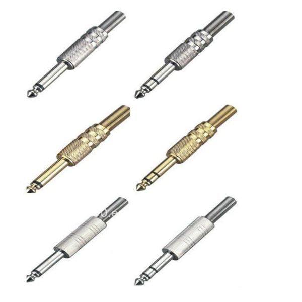 Zinc Alloy Rca Audio Video Cables , 6.35MM Mono Jack Plug Metal