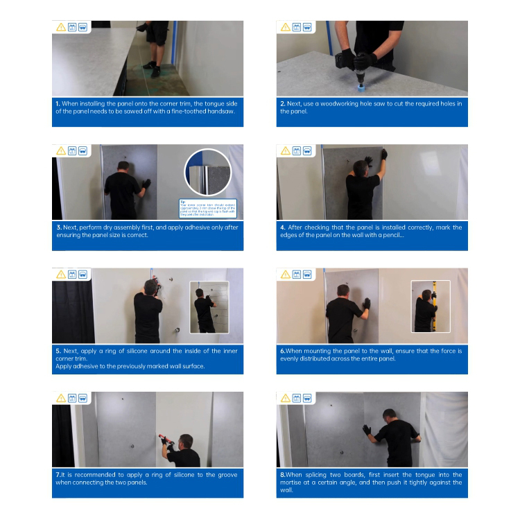 Waterproof Easy Clean PVC Shower Wall Panel For Bathroom Interiors Wall Decoration