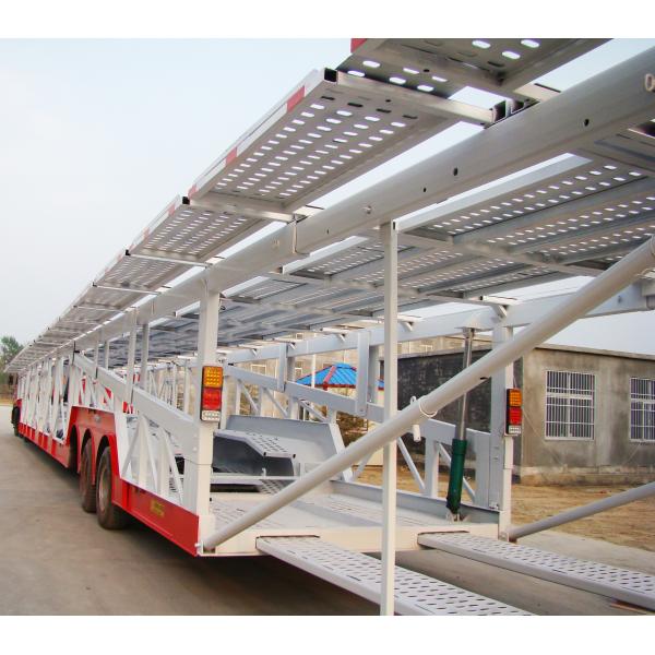Steel Car Carrier Trailer , 2 / 3 Axle Vehicle Transport Semi Trailer
