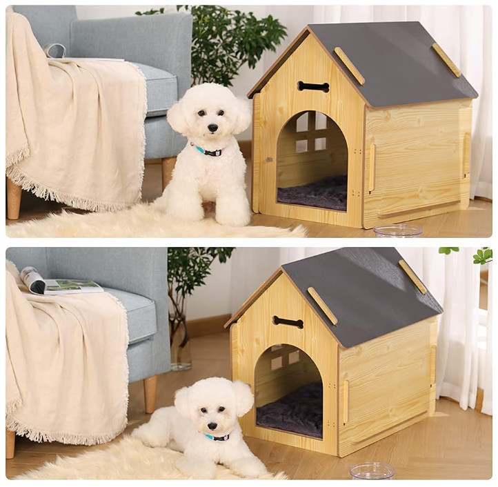 Hot Selling Indoor and Outdoor Breathable Dog Crate Wooden Pet House With Roof for Dogs