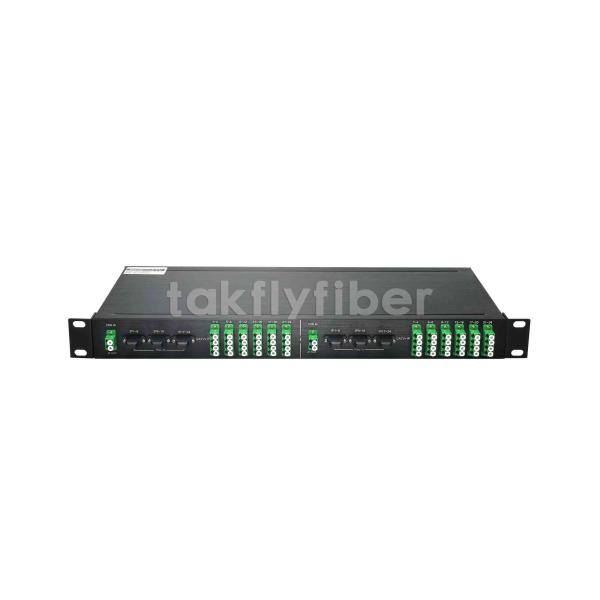 2x1:24 WDM Filter PLC Splitter GPON CATV in a 1U 19Inc Rack Mount Patch Panel