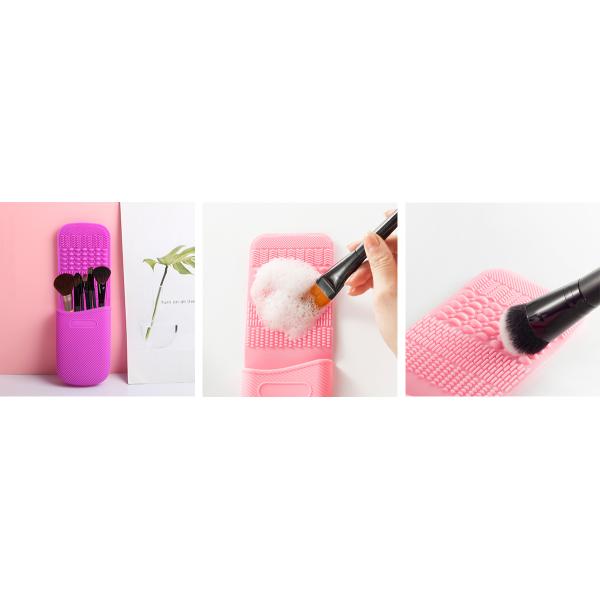Reusable Makeup Brush Cleaner Women Carrying Silicone Folding Cosmetic Organizer
