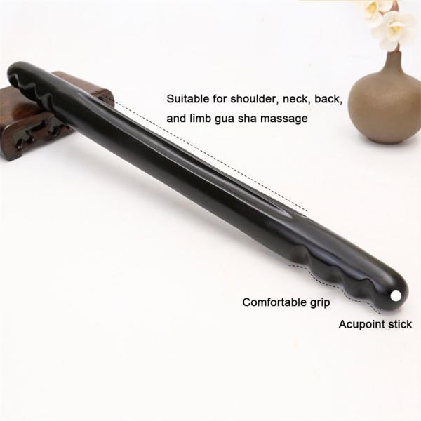 Black Bian Stone Body Massage Wand for Effective Meridian Dredging and Lymphatic Drainage Improvement