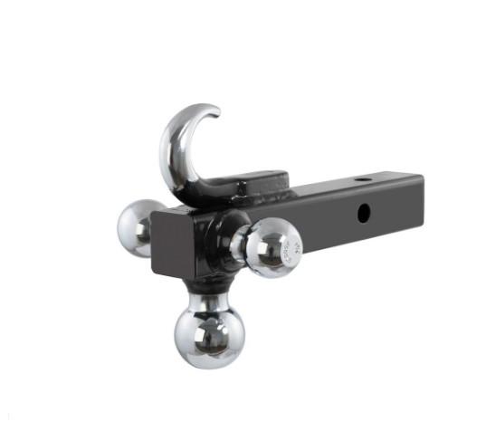 Trailer Ball Receiver / Tri Ball Hitch With Hook For 2 Hitch Trailer Receivers Mounts