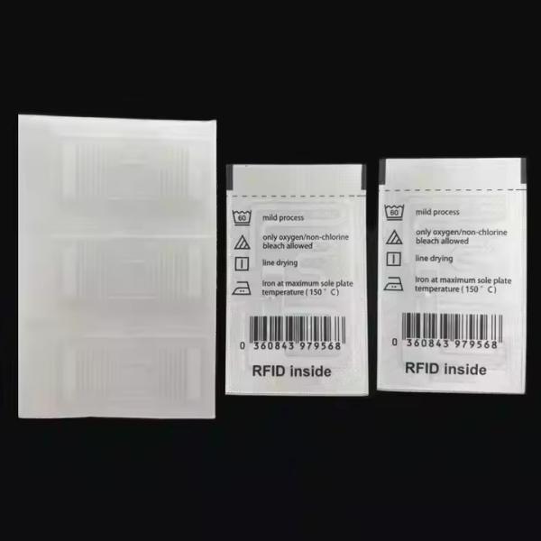 Customized  UHF RFID Clothing Tag Textile Laundry Care Tag Wash Mark Label