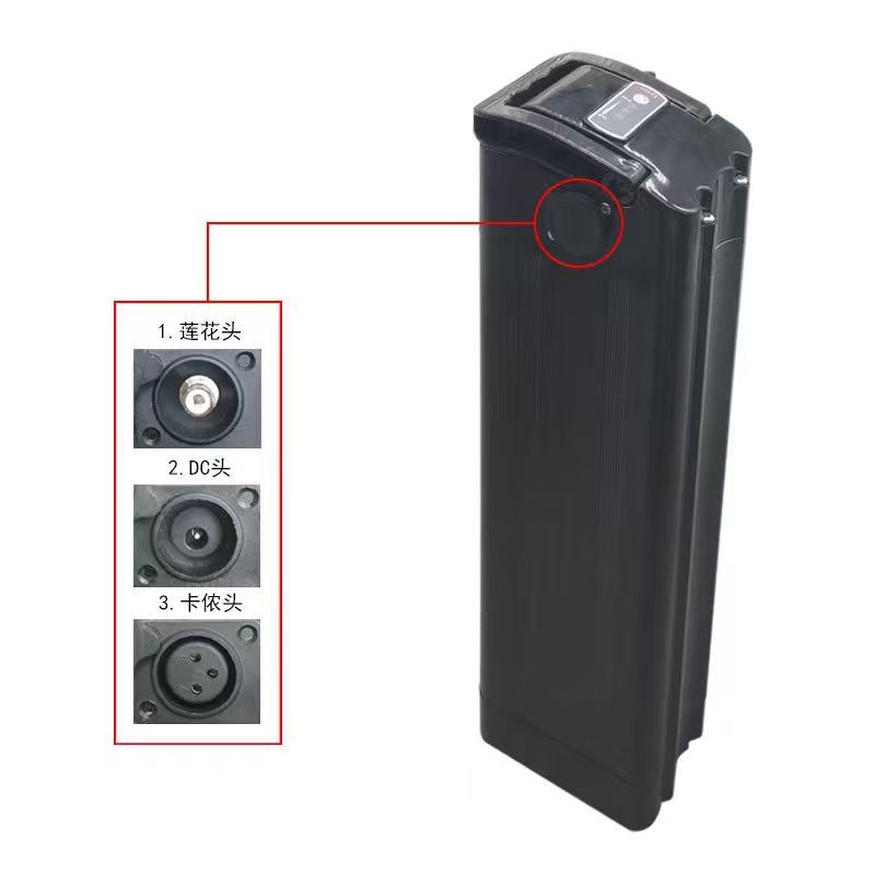 YIMA 48V 12Ah 15Ah Silver Fish Lithium Ebike Battery with Key Lock