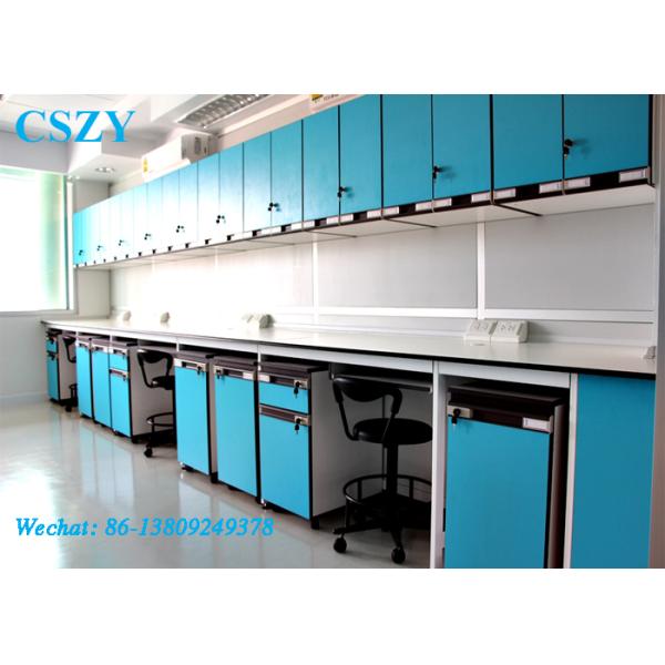 Modern Science Lab Benches Blue Strong With Steel And Wood Material