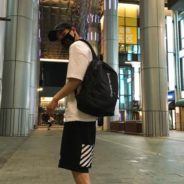 Korean version of pure color high school students backpack campus men and women cool backpack