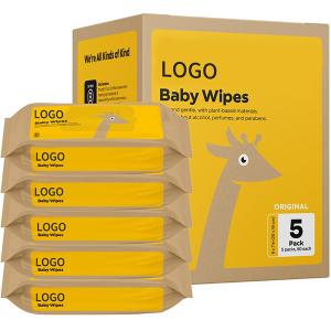 OEM Biodegradable Bamboo Wipes Fragrance Free Wet Wipes 18*20cm 60PCS