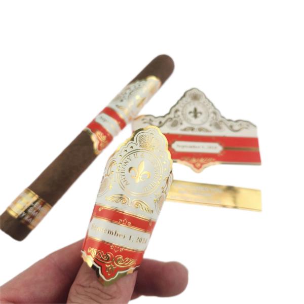 Etiquetas de cigarrillos de vinilo BOPP Imprimible papel de oro resistente al calor Etiquetas en relieve Impresión