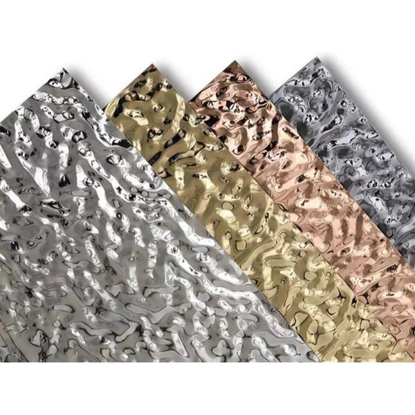 AISI 304 PVD Цвет Желтый Титан/Шампанское Золото Водяная волна Нержавеющая сталь Металлический лист